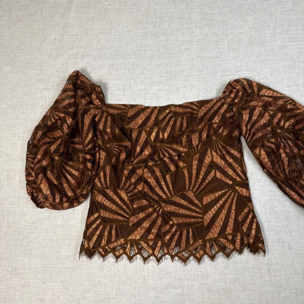 NEW Anthropologie Eva Franco Shine Womens SZ‎ S $180. Blouse Lace Boho Deco